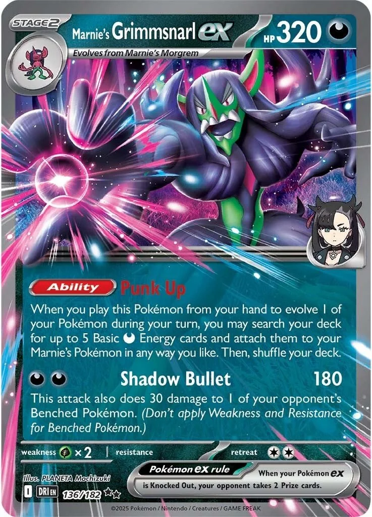 Pokémon TCG SV10: Destined Rivals 136/182 Grimmsnarl ex Double Rare Ungraded - Image 2