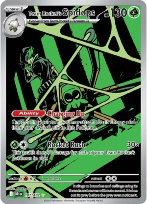 Pokémon TCG Team Rocket's Spidops 187/182 SV10: Destined Rivals IR Full Art Ungraded