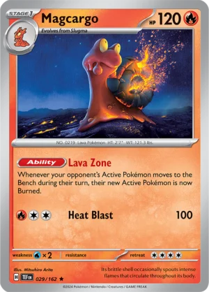 Pokémon TCG SV5: Temporal Forces 029/162 Magcargo Rare Ungraded