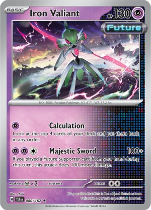 Pokémon TCG SV5: Temporal Forces 080/162 Iron Valiant Rare Ungraded