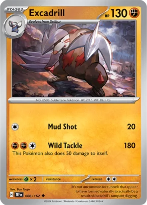 Pokémon TCG SV5: Temporal Forces 086/162 Excadrill Uncommon Ungraded