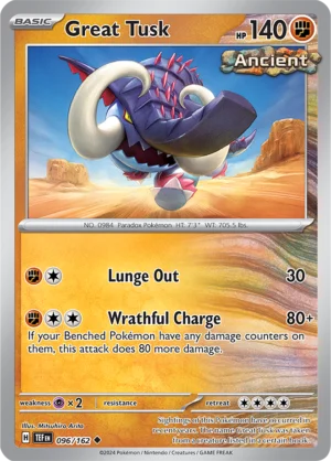 Pokémon TCG SV5: Temporal Forces 096/162 Great Tusk Uncommon Ungraded