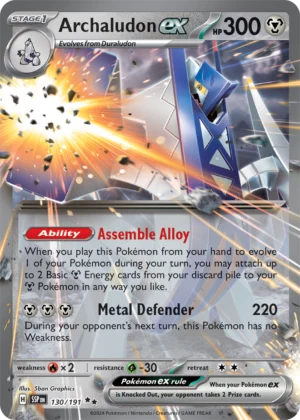 Pokémon TCG SV8: Surging Sparks 130/191 Archaludon ex Double Rare Ungraded