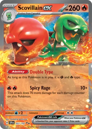 Pokémon TCG SV8: Surging Sparks 037/191 Scovillain ex Double Rare Ungraded