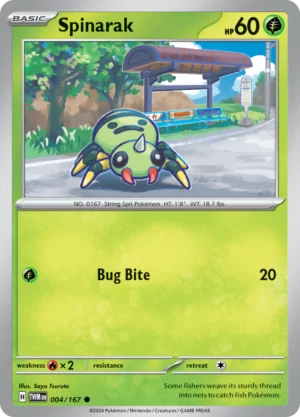 Pokémon TCG SV6: Twilight Masquerade 004/167 Spinarak Common Ungraded