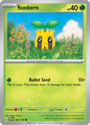 Pokémon TCG SV6: Twilight Masquerade 006/167 Sunkern Common Ungraded