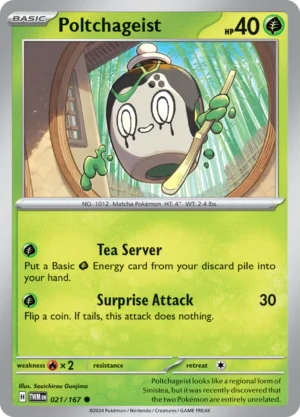 Pokémon TCG SV6: Twilight Masquerade 021/167 Poltchageist Common Ungraded