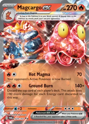 Pokémon TCG SV6: Twilight Masquerade 029/167 Magcargo ex Double Rare Ungraded