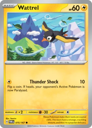 Pokémon TCG SV6: Twilight Masquerade 075/167 Wattrel Common Ungraded