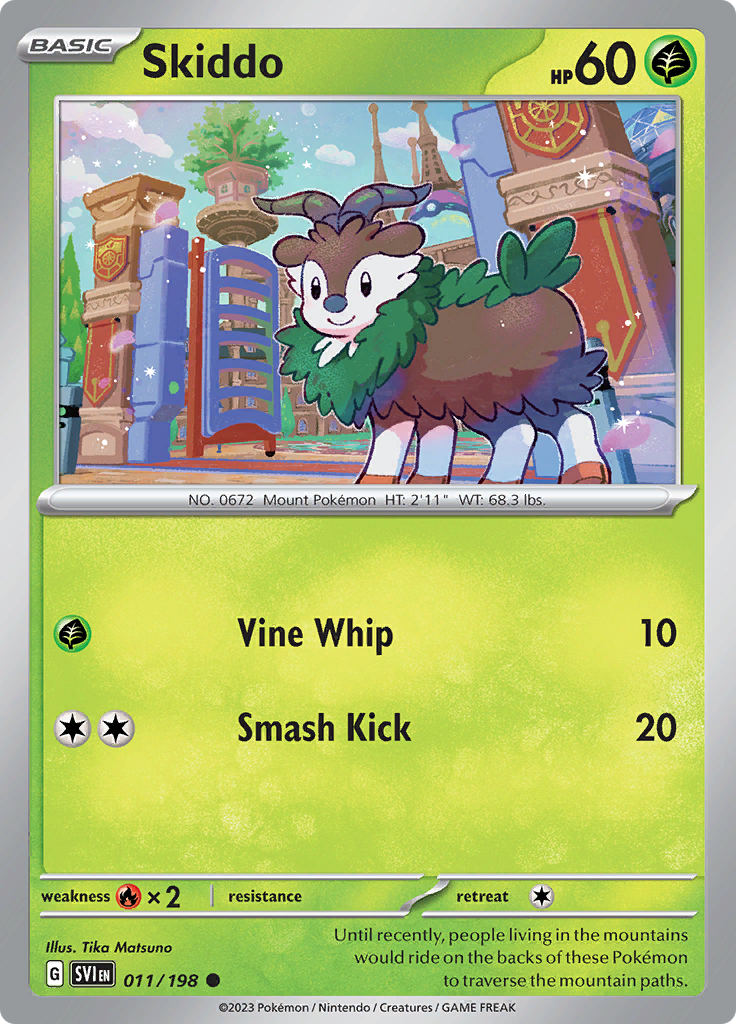 Pokémon TCG SV1: Scarlet & Violet Base 011/198 Skiddo Common Ungraded