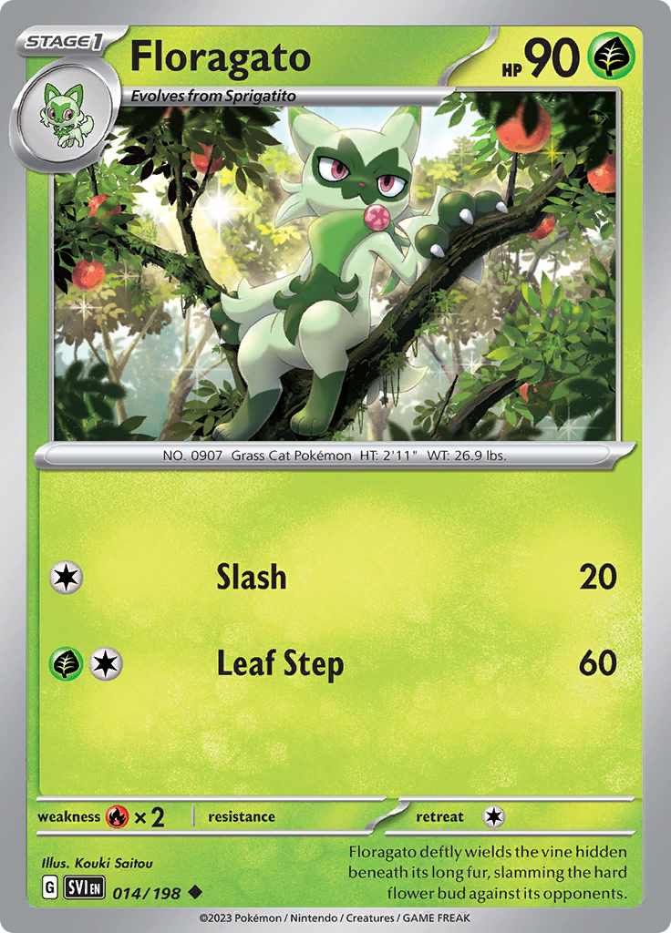 Pokémon TCG SV1: Scarlet & Violet Base 014/198 Floragato Uncommon Ungraded