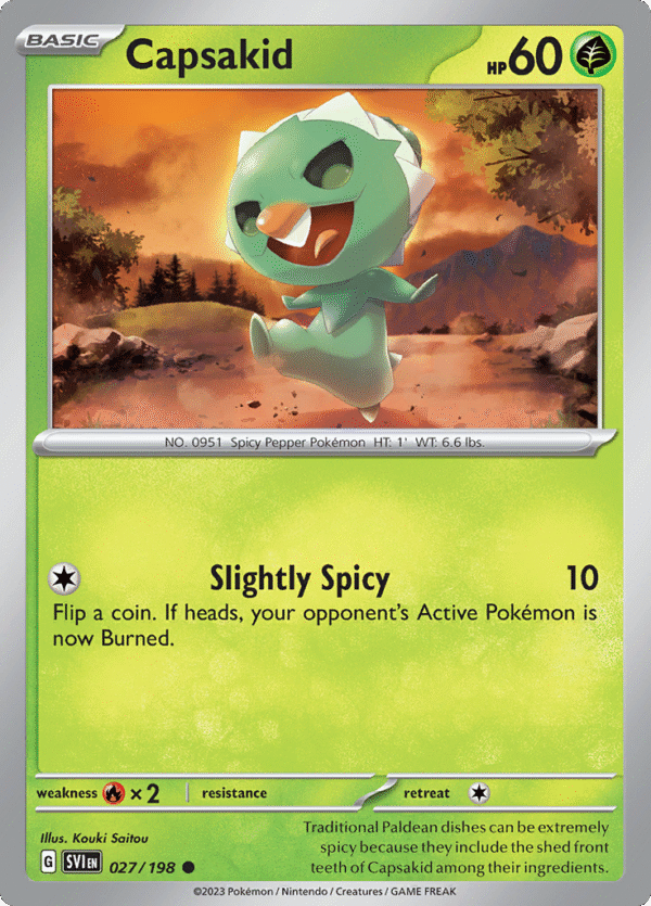 Pokémon TCG SV1: Scarlet & Violet Base 027/198 Capsakid Common Ungraded ...
