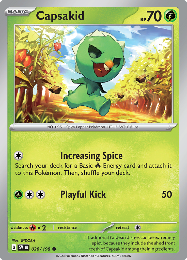 Pokémon TCG SV1: Scarlet & Violet Base 028/198 Capsakid Common Ungraded