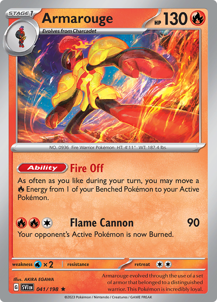 Pokémon TCG SV1: Scarlet & Violet Base 041/198 Armarouge Rare Ungraded