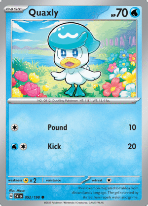 Pokémon TCG SV1: Scarlet & Violet Base 052/198 Quaxly Common Ungraded