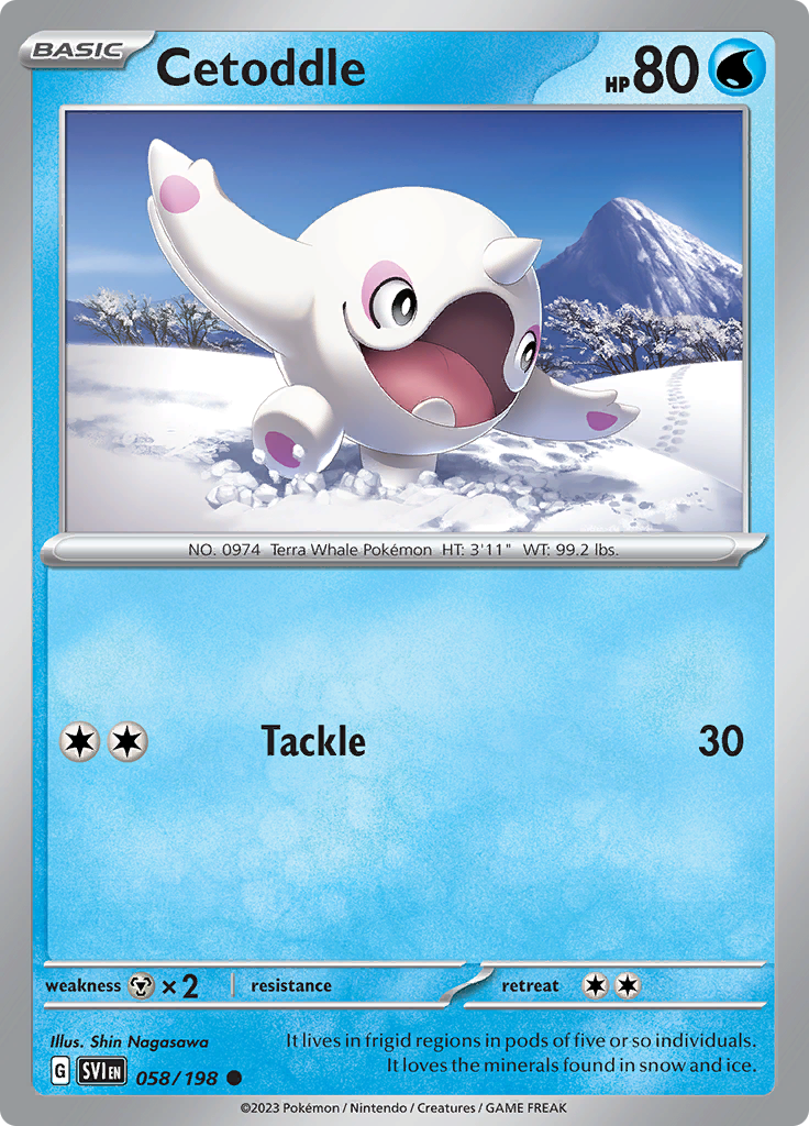 Pokémon TCG SV1: Scarlet & Violet Base 058/198 Cetoddle Common Ungraded