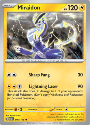 Pokémon TCG SV1: Scarlet & Violet Base 080/198 Miraidon Rare Ungraded