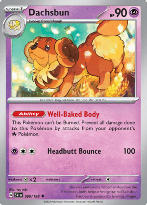 Pokémon TCG SV1: Scarlet & Violet Base 099/198 Dachsbun Uncommon Ungraded