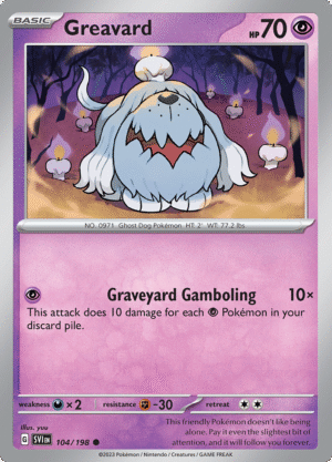 Pokémon TCG SV1: Scarlet & Violet Base 104/198 Greavard Common Ungraded