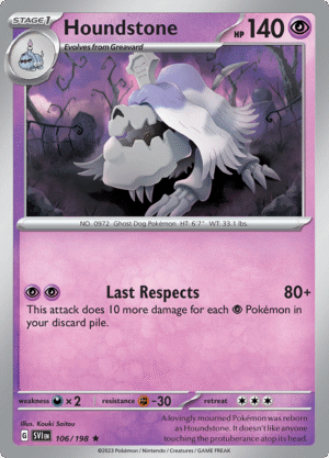 Pokémon TCG SV1: Scarlet & Violet Base 106/198 Houndstone Rare Ungraded