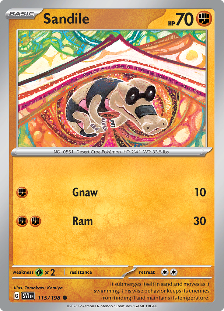 Pokémon TCG SV1: Scarlet & Violet Base 115/198 Sandile Common Ungraded