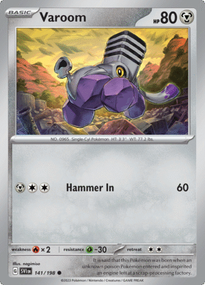 Pokémon TCG SV1: Scarlet & Violet Base 141/198 Varoom Common Ungraded