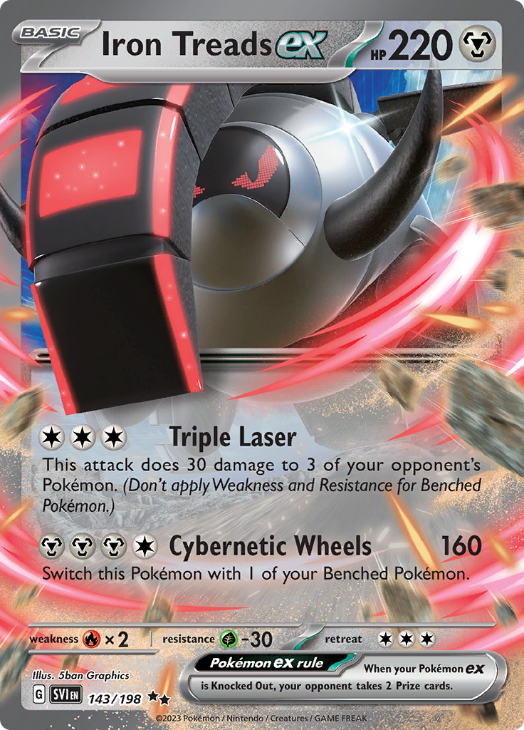Pokémon TCG SV1: Scarlet & Violet Base 143/198 Iron Treads ex Double Rare Ungraded