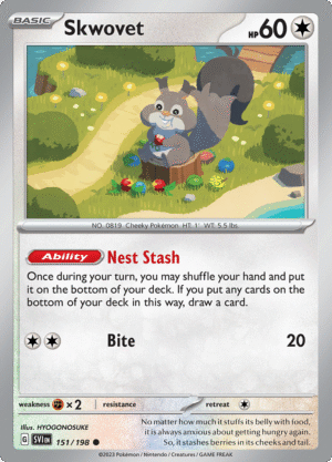 Pokémon TCG SV1: Scarlet & Violet Base 151/198 Skwovet Common Ungraded