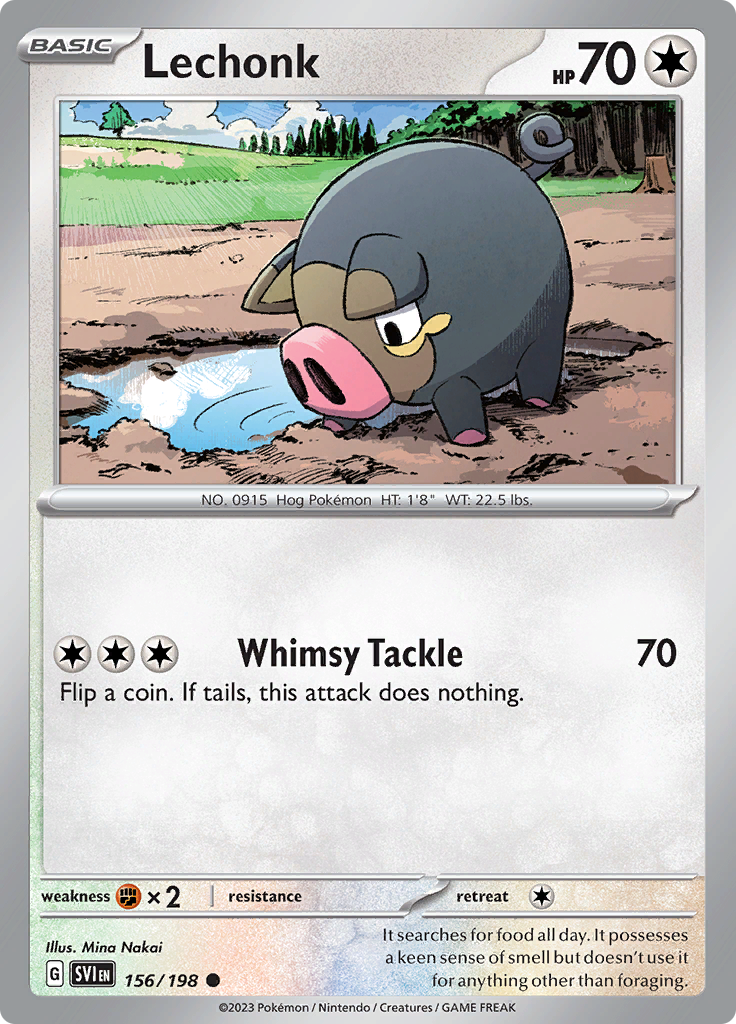 Pokémon TCG SV1: Scarlet & Violet Base 156/198 Lechonk Common Ungraded