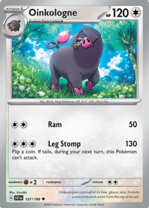 Pokémon TCG SV1: Scarlet & Violet Base 157/198 Oinkologne Uncommon Ungraded