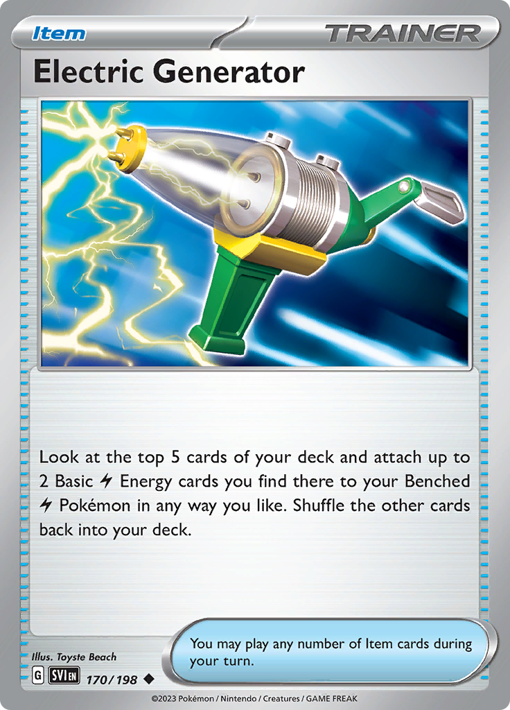 Pokémon TCG SV1: Scarlet & Violet Base 170/198 Electric Generator Uncommon Ungraded