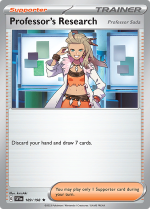 Pokémon TCG SV1: Scarlet & Violet Base 189/198 Professor's Research Professor Sada Rare Ungraded