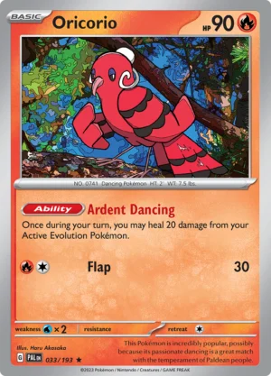 Pokémon TCG SV2: Paldea Evolved 033/193 Oricorio Rare Ungraded