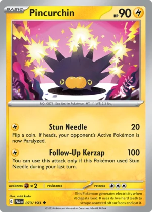 Pokémon TCG SV2: Paldea Evolved 073/193 Pincurchin Uncommon Ungraded