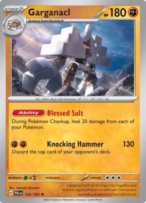 Pokémon TCG SV2: Paldea Evolved 123/193 Garganacl Rare Ungraded
