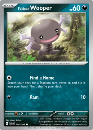 Pokémon TCG SV2: Paldea Evolved 128/193 Paldean Wooper Common Ungraded