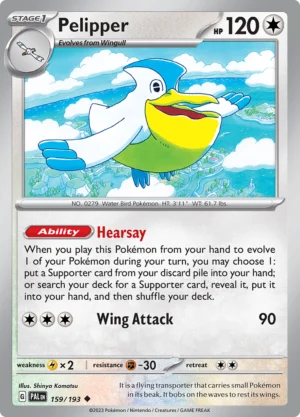 Pokémon TCG SV2: Paldea Evolved 159/193 Pelipper Uncommon Ungraded