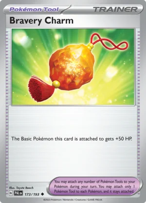 Pokémon TCG SV2: Paldea Evolved 173/193 Bravery Charm Common Ungraded
