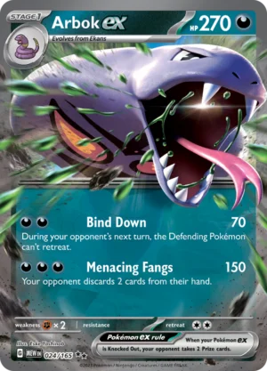 Pokémon TCG SV: Scarlet & Violet 151 024/165 Arbok ex Double Rare Ungraded