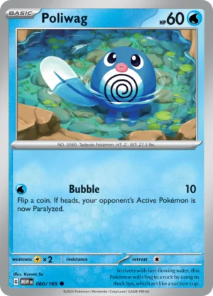 Pokémon TCG SV: Scarlet & Violet 151 060/165 Poliwag Common Ungraded