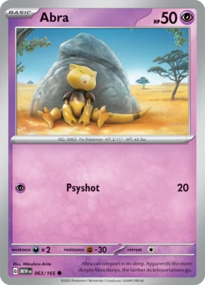 Pokémon TCG SV: Scarlet & Violet 151 063/165 Abra Common Ungraded