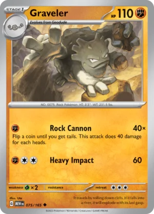 Pokémon TCG SV: Scarlet & Violet 151 075/165 Graveler Uncommon Ungraded
