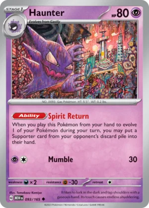 Pokémon TCG SV: Scarlet & Violet 151 093/165 Haunter Uncommon Ungraded