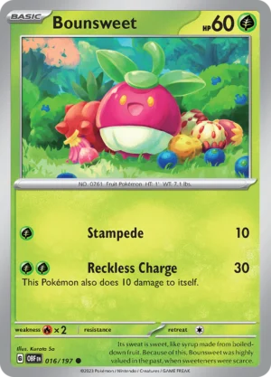 Pokémon TCG SV3: Obsidian Flames 016/197 Bounsweet Common Ungraded