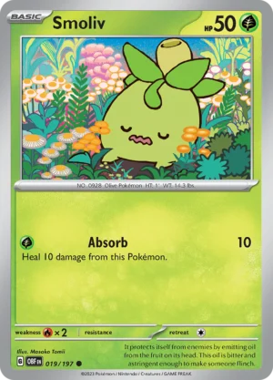 Pokémon TCG SV3: Obsidian Flames 019/197 Smoliv Common Ungraded