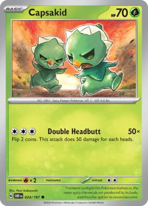 Pokémon TCG SV3: Obsidian Flames 024/197 Capsakid Common Ungraded