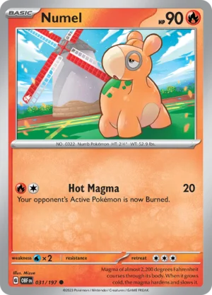 Pokémon TCG SV3: Obsidian Flames 031/197 Numel Common Ungraded