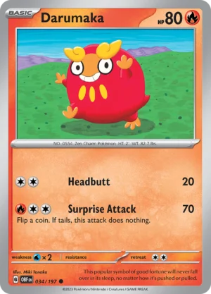 Pokémon TCG SV3: Obsidian Flames 034/197 Darumaka Common Ungraded