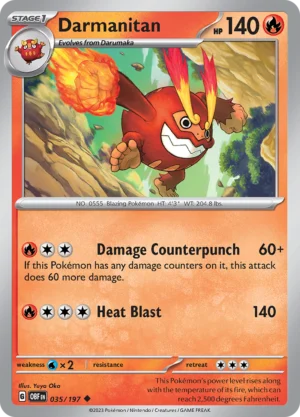 Pokémon TCG SV3: Obsidian Flames 035/197 Darmanitan Uncommon Ungraded