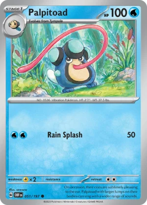 Pokémon TCG SV3: Obsidian Flames 051/197 Palpitoad Common Ungraded